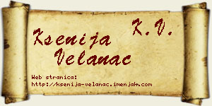 Ksenija Velanac vizit kartica